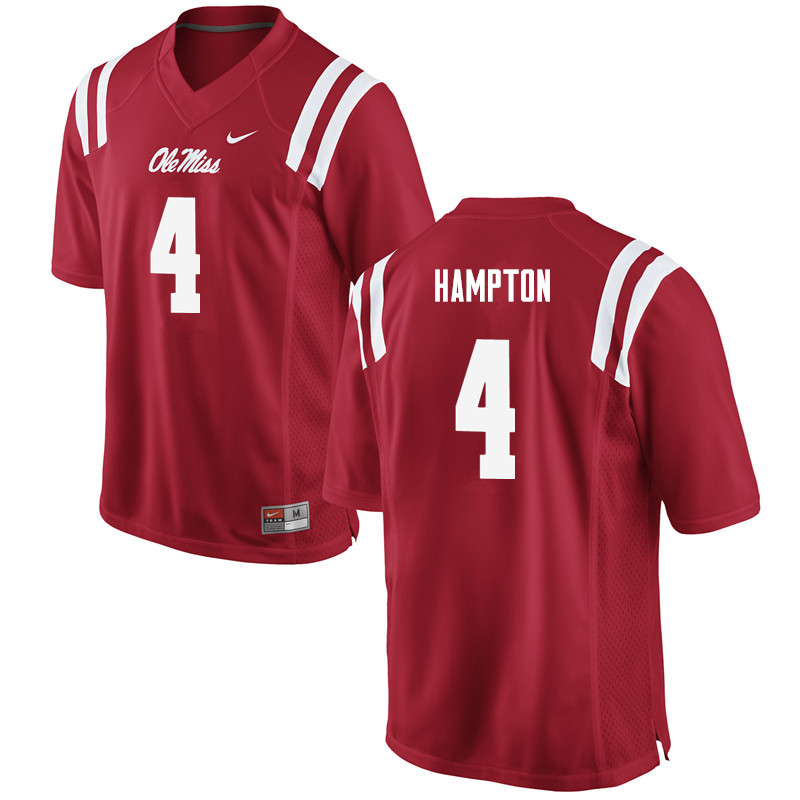 Men Ole Miss Rebels #4 C.J. Hampton College Football Jerseys-Red